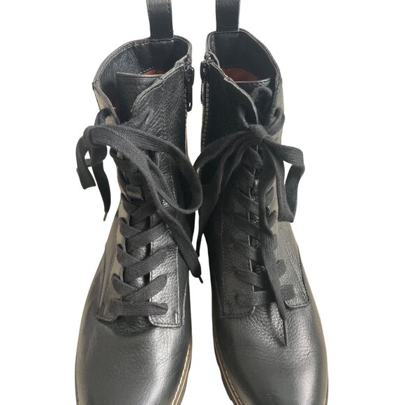 Vionic Women's 6.5 Lani Black Leather Lace Up Moto Combat Boots EUC Orthotic - Picture 5 of 12